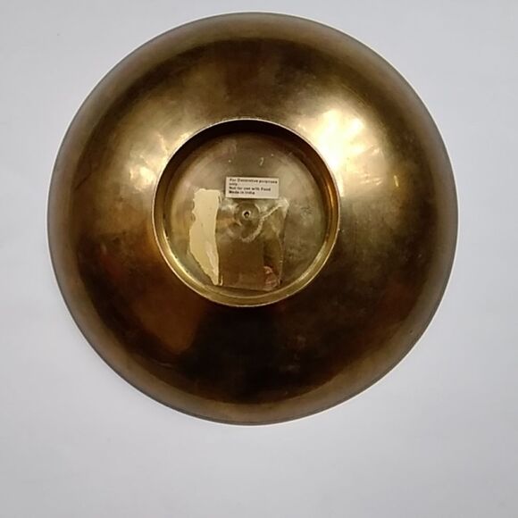 VTG,Cloisonne Brass Metal Enamel Hand Painted Hummingbird Flower Covered Bowl - Picture 5 of 15